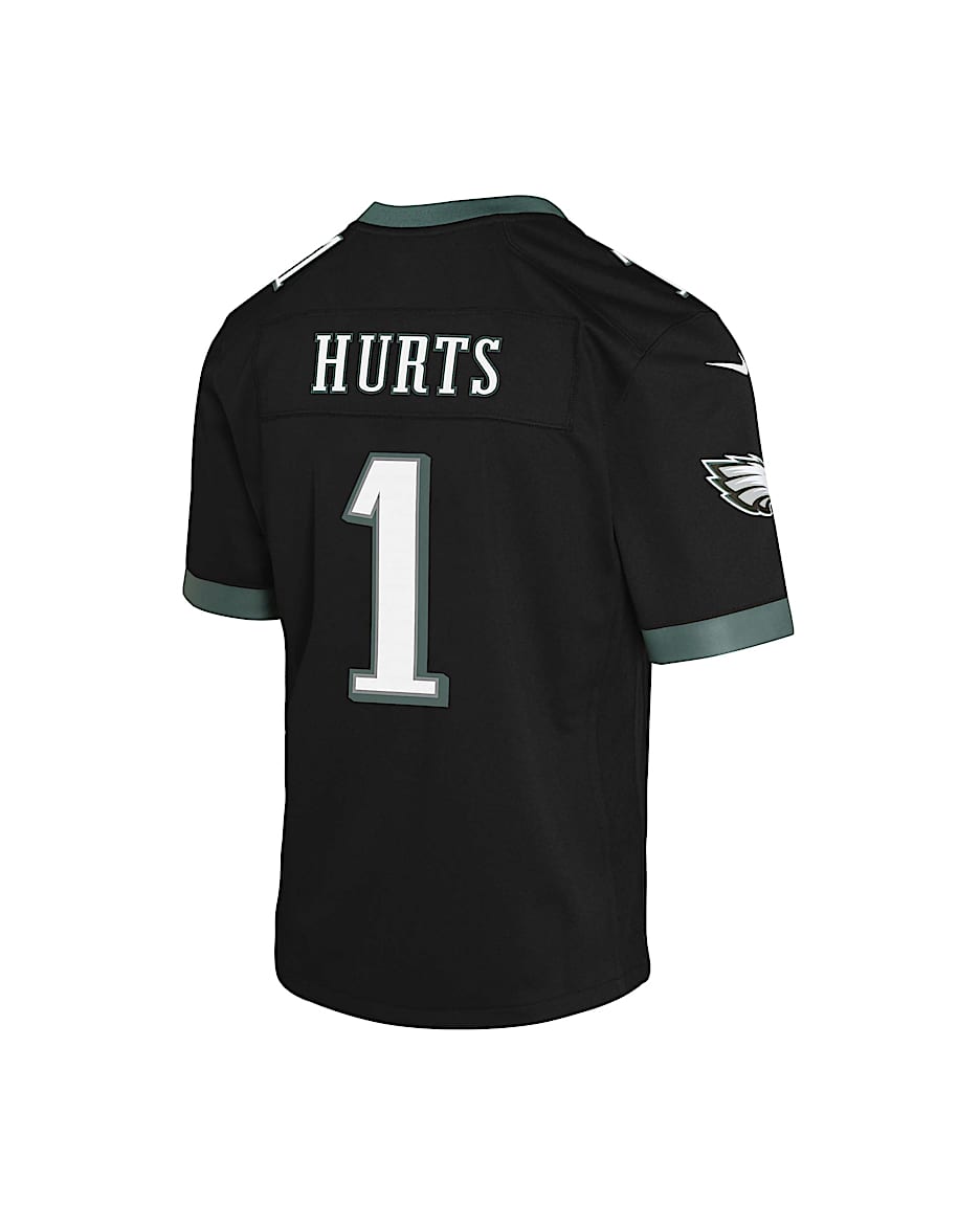 Jalen Hurts Philadelphia Eagles Big Kids' Nike Dri-FIT NFL Football Jersey - Black