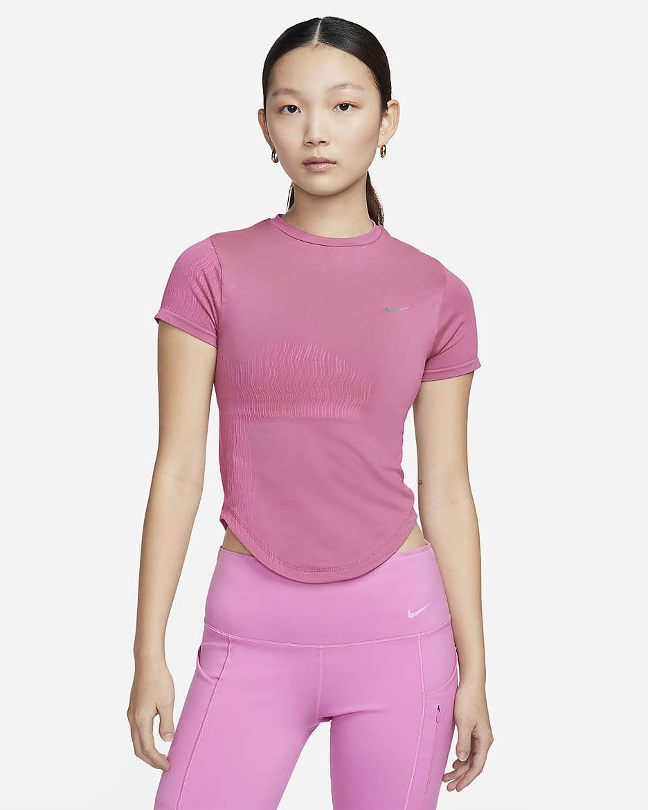 ナイキ ランニング ディビジョン ウィメンズ Dri-FIT ADV ショートスリーブ ランニングトップ - アルケミーピンク/スモーキーモーブ