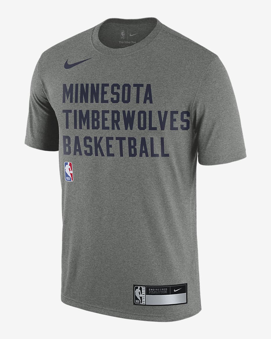 Minnesota Timberwolves Men's Nike Dri-FIT NBA Practice T-Shirt - Tumbled Grey/Flat Silver/Heather