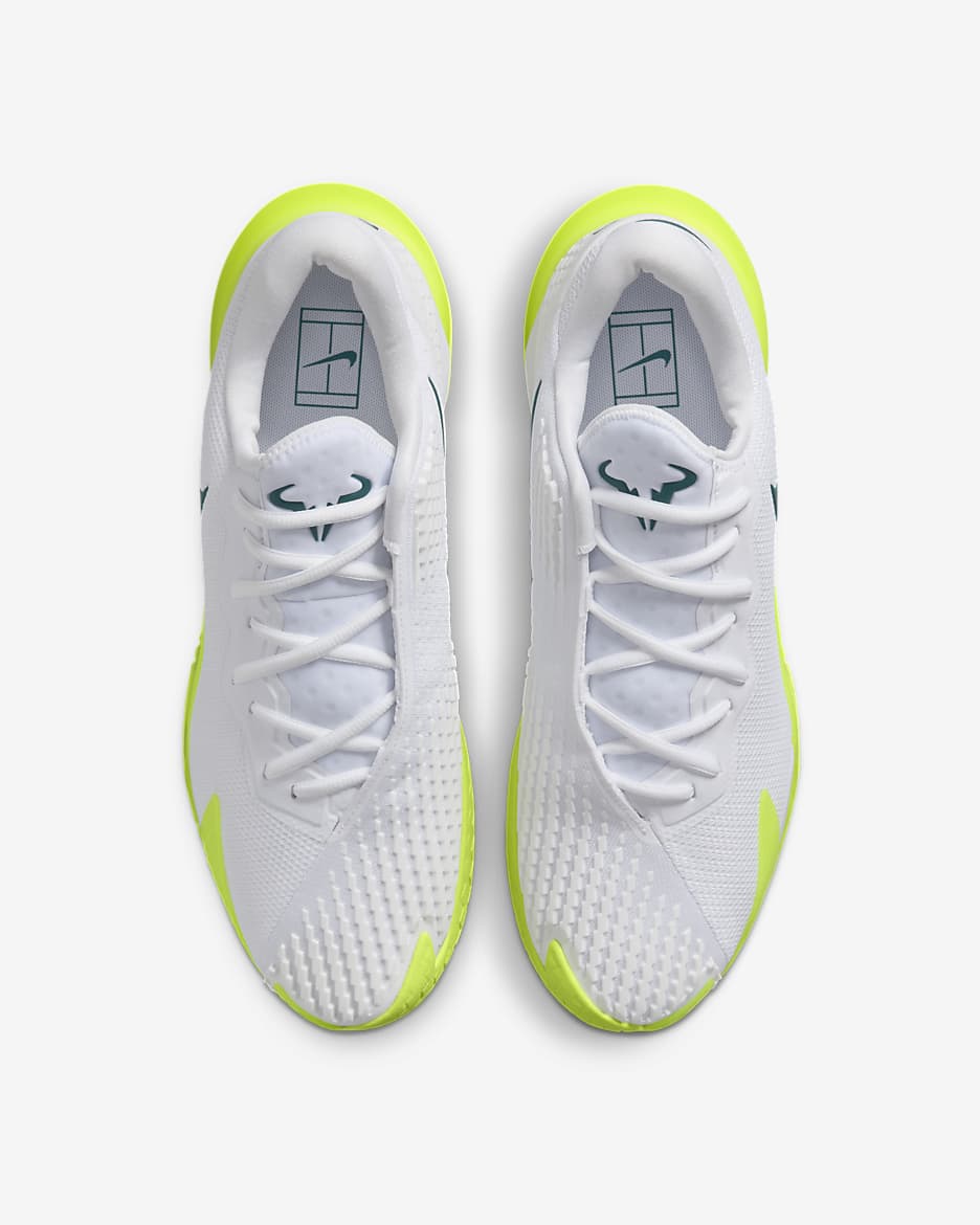 Sapatilhas de ténis para piso duro NikeCourt Zoom Vapor Cage 4 Rafa para homem - Branco/Volt/Geode Teal