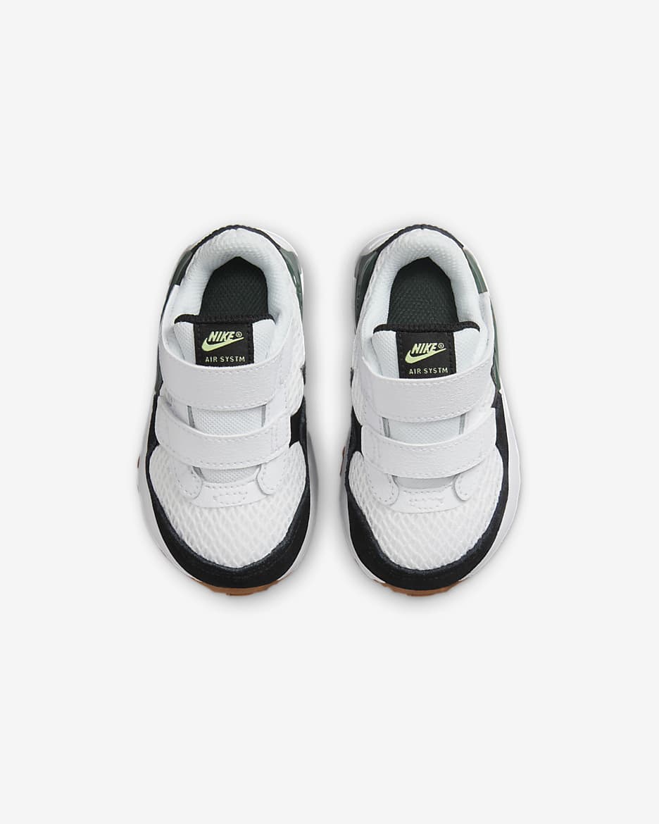 Nike Air Max SYSTM Baby/Toddler Shoes - White/Black/Barely Volt/Vintage Green