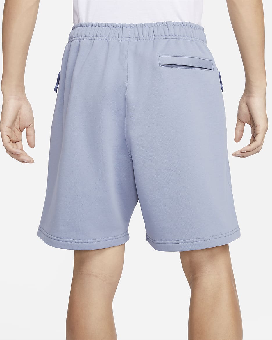 Nike Solo Swoosh Men's French Terry Shorts - Ashen Slate/White