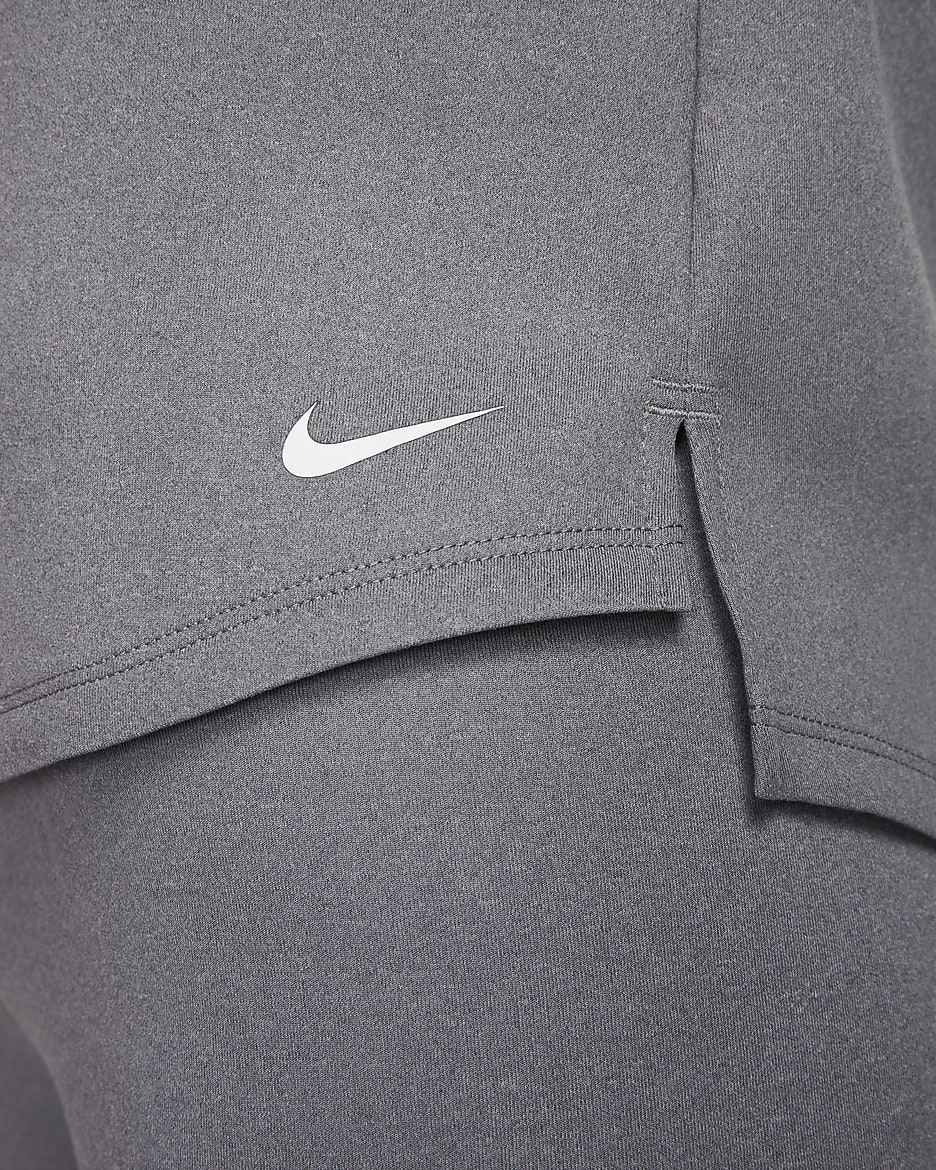 Nike Therma-FIT One Women's Long-Sleeve 1/2-Zip Top - Smoke Grey/Heather/White