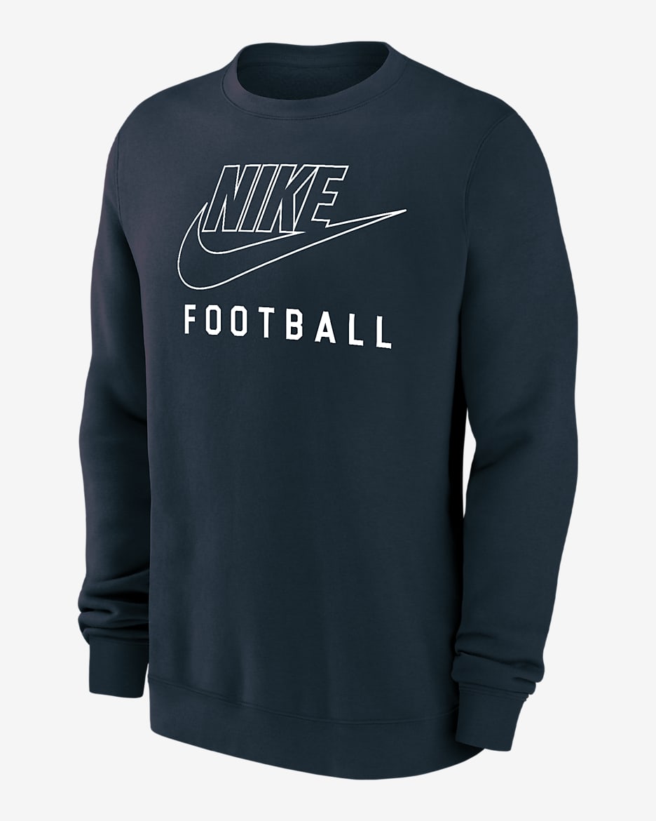 Nike Swoosh Club Fleece Men's Football Pullover Crew-Neck Sweatshirt - Thunder Blue