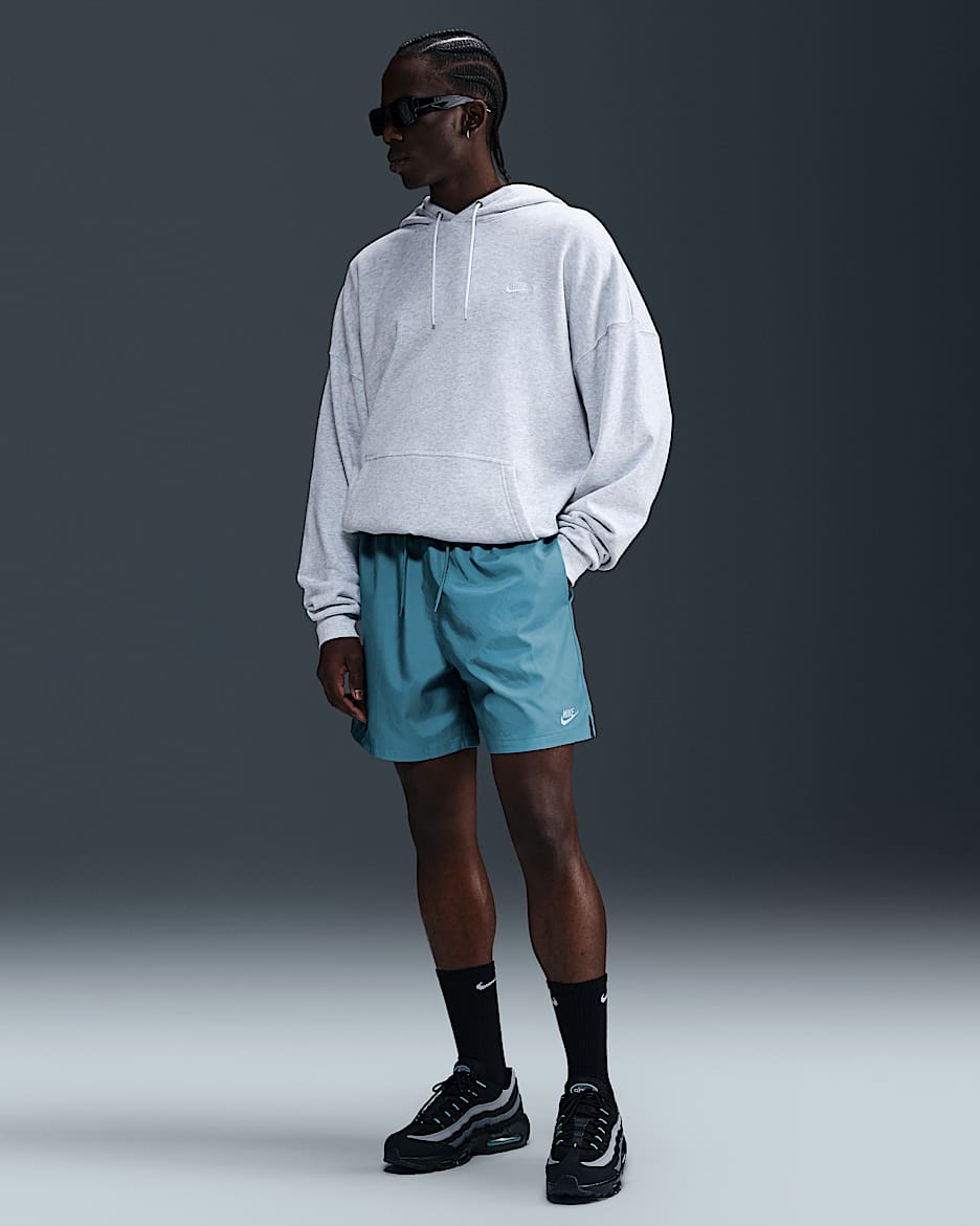 Nike Club Men's Woven Flow Shorts - Denim Turquoise/White