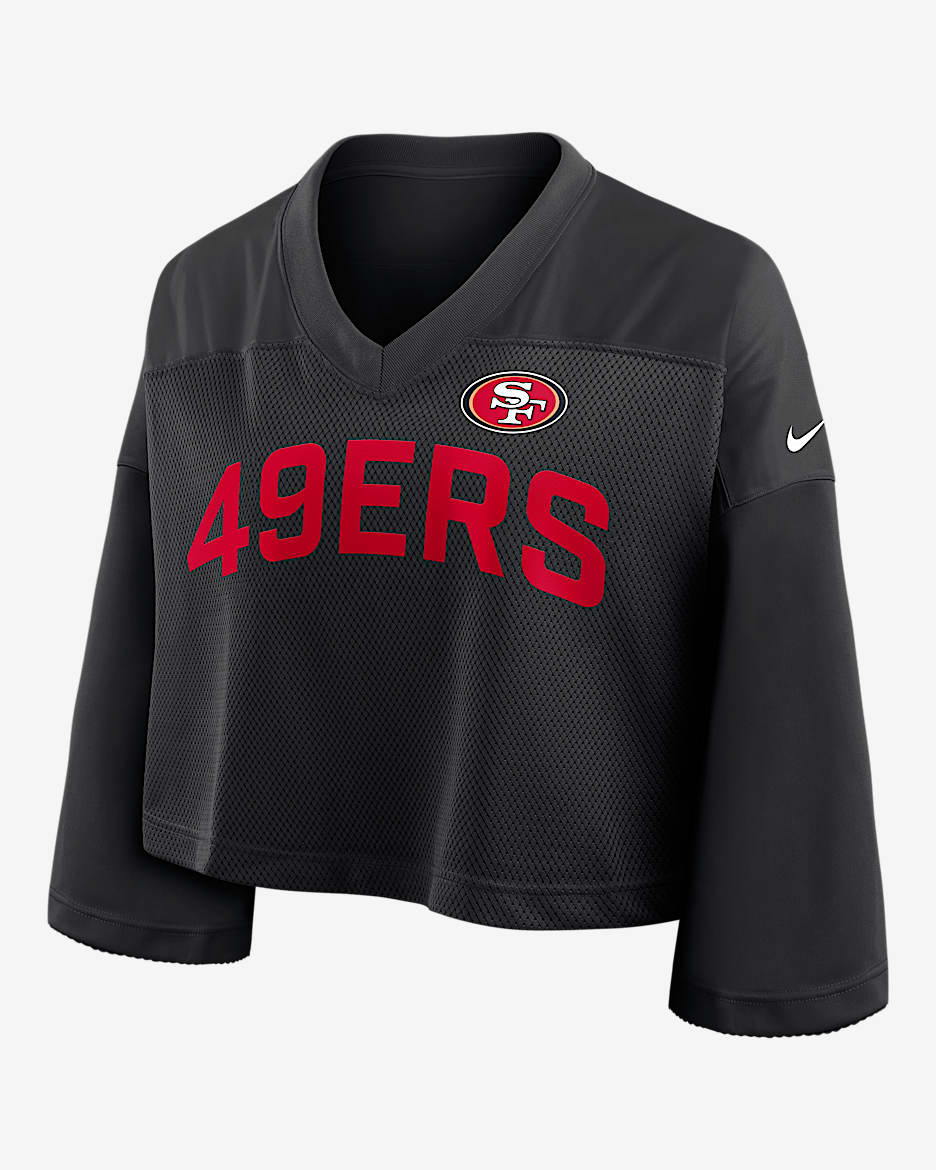 San Francisco 49ers Wide Receiver Jersey Fashion Women's Nike Dri-FIT NFL Cropped Top - Black
