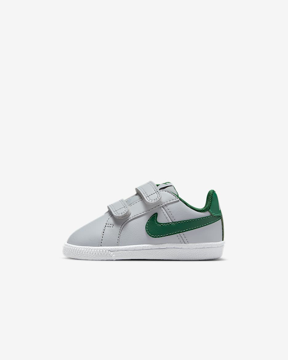 Calzado para bebé e infantil Nike Court Royale - Gris lobo/Blanco/Verde desfiladero