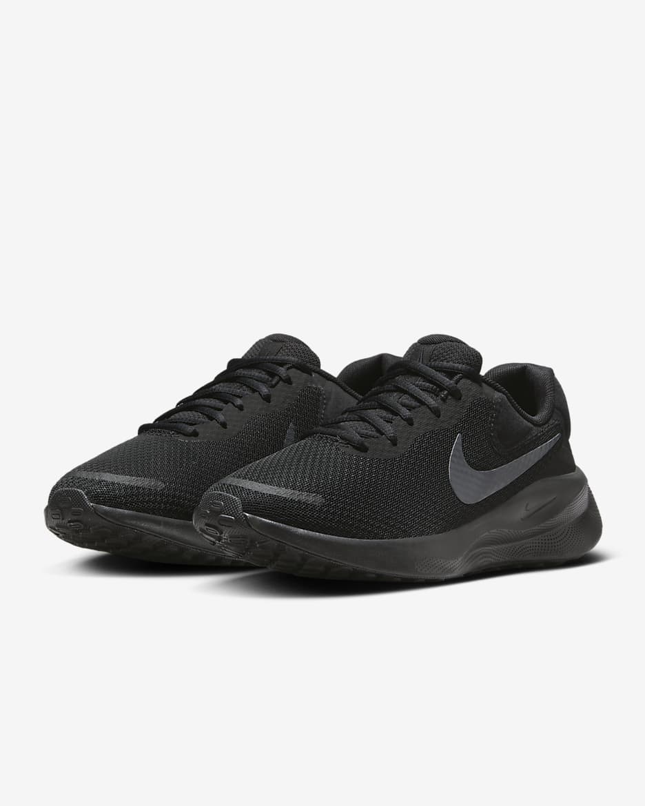 Löparsko för hårt underlag Nike Revolution 7 för kvinnor - Svart/Off Noir