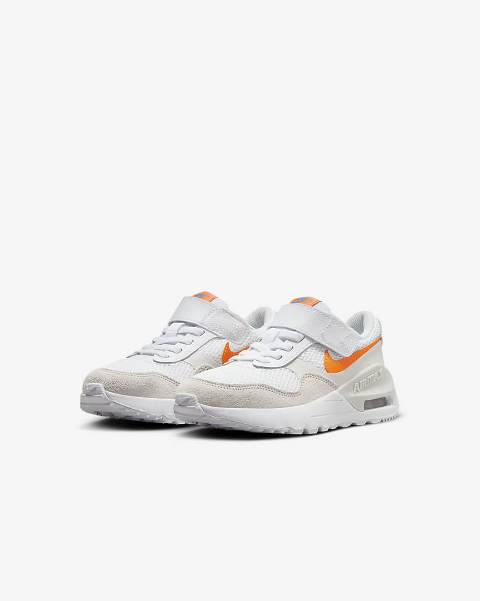 Nike Air Max SYSTM Younger Kids' Shoes - White/Phantom/Photon Dust/Total Orange