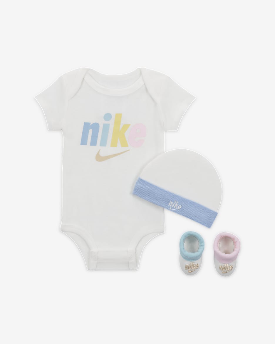 Nike 3-Piece Bodysuit Box Set Baby Bodysuit Set - Sail