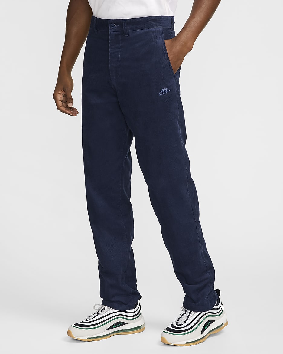 Pantalon chino en velours côtelé Nike Club pour homme - Midnight Navy