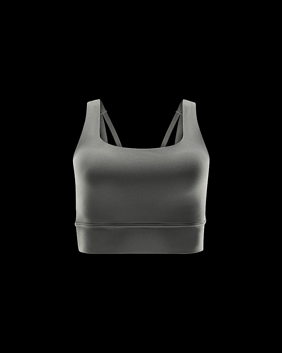 Brassière de sport longue rembourrée à maintien normal Nike Zenvy pour femme - Light Army/Blanc