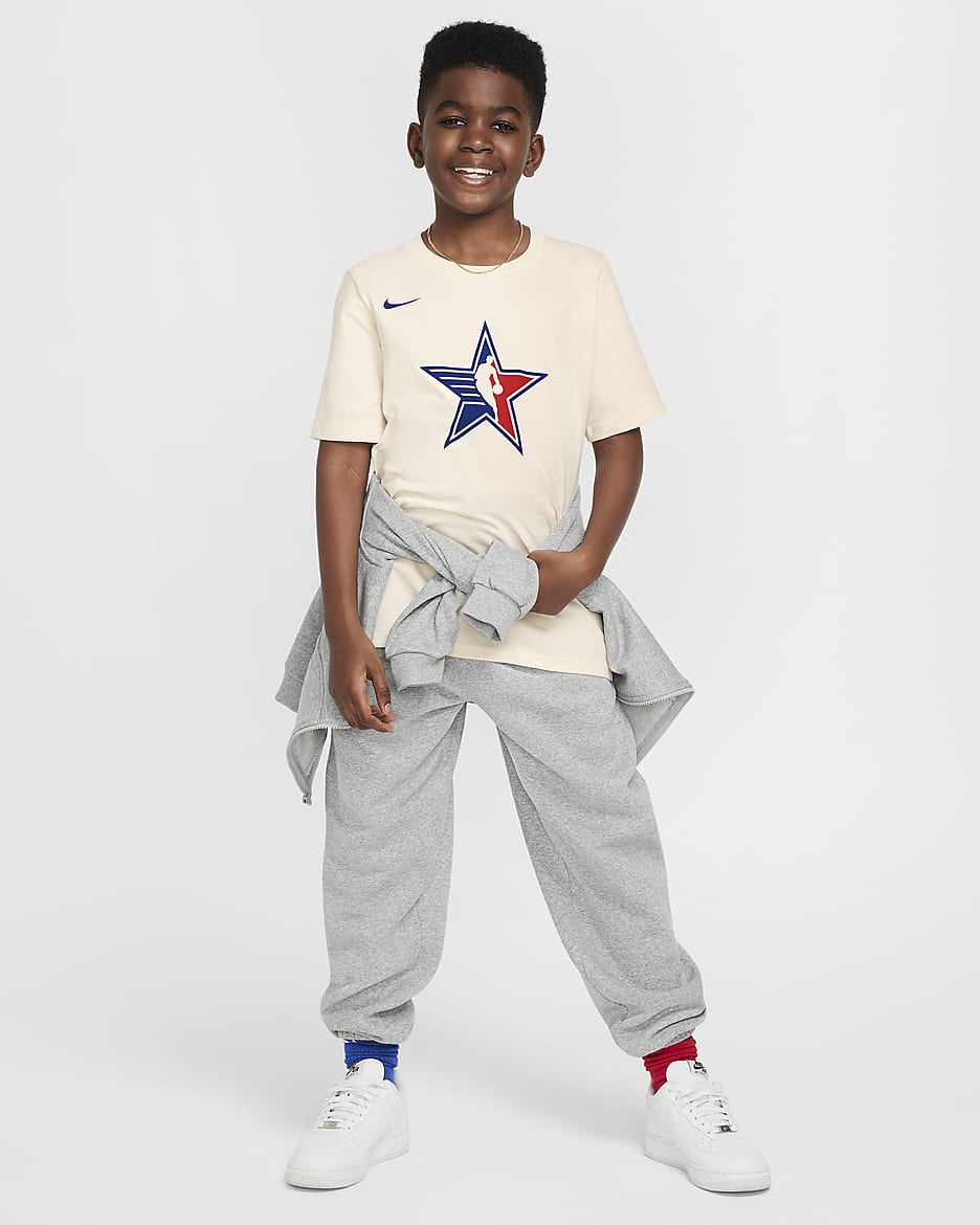 Team 31 All-Star Essential Older Kids' Nike NBA Crew-Neck T-Shirt - Pale Ivory