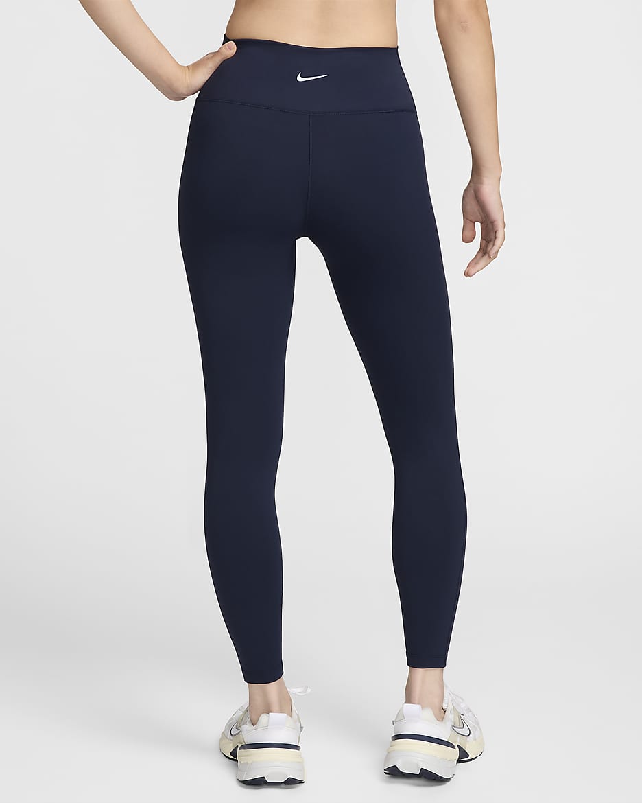 Nike One Seamless Front 女款高腰全長內搭褲 - Obsidian/黑色