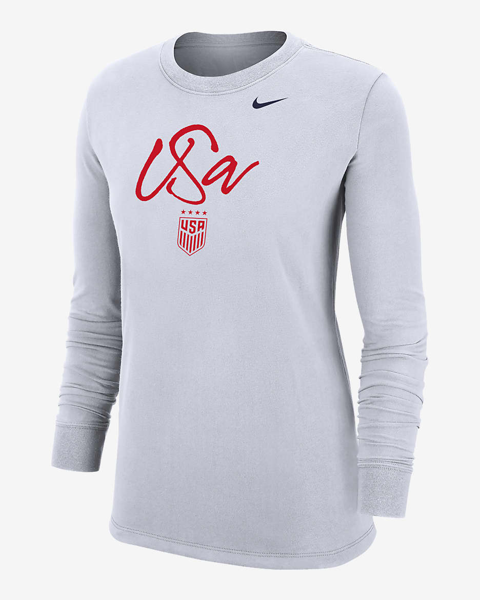 USWNT Women's Nike Soccer Long-Sleeve T-Shirt - White