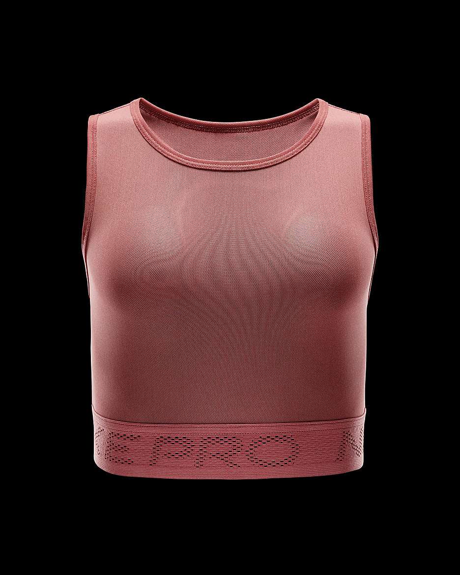 Nike Pro tanktop van mesh voor dames - Canyon Pink/Wit