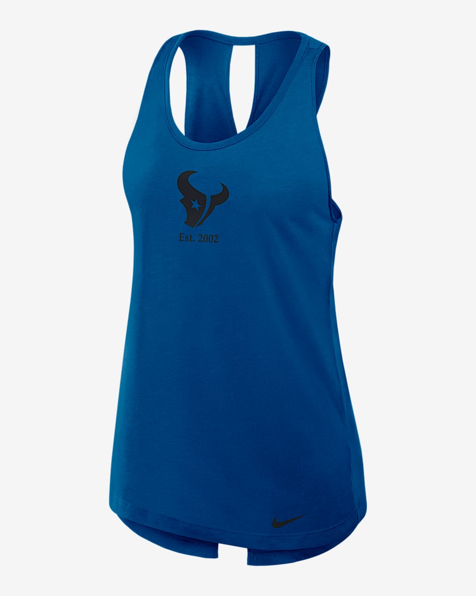 Camiseta de tirantes Nike Dri-FIT de la NFL para mujer Houston Texans Established - Azul marino