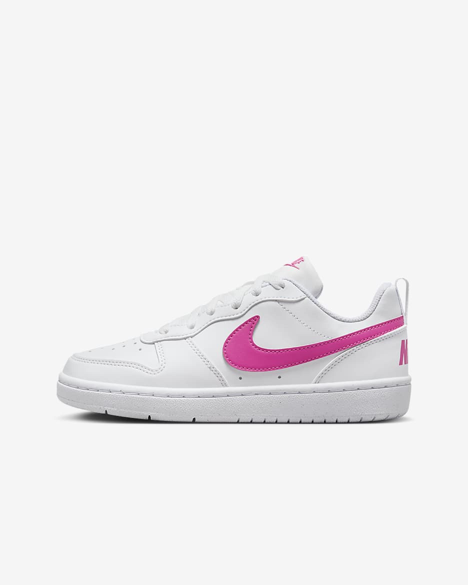 Nike Court Borough Low Recraft Older Kids' Shoes - White/Laser Fuchsia