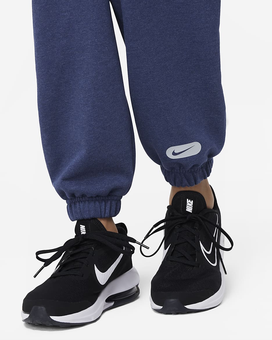 Nike Dri-FIT Athletics Older Kids' (Boys') Fleece Training Trousers - Midnight Navy/Heather/Light Smoke Grey