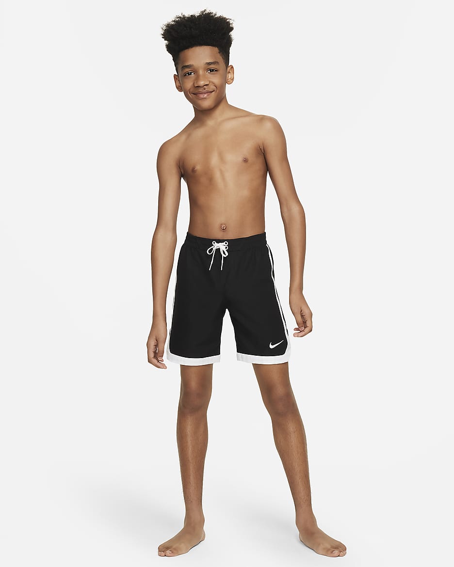 Shorts de voleibol de 18 cm para niño talla grande Natación Nike Fadeaway - Negro