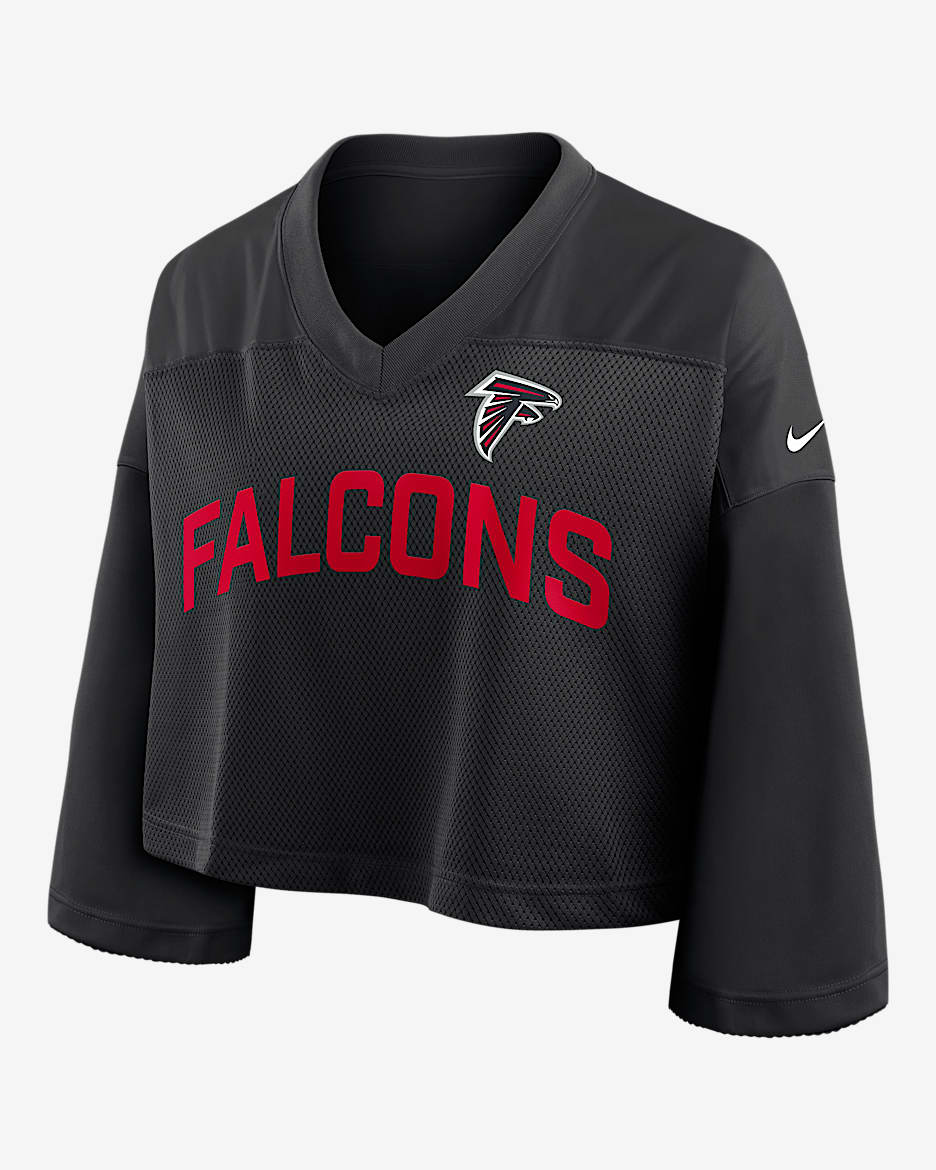 Top cropped Nike Dri-FIT de la NFL para mujer Atlanta Falcons Wide Receiver Jersey Fashion - Negro