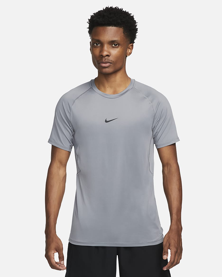 Playera de manga corta Dri-FIT slim para hombre Nike Pro - Gris humo/Negro