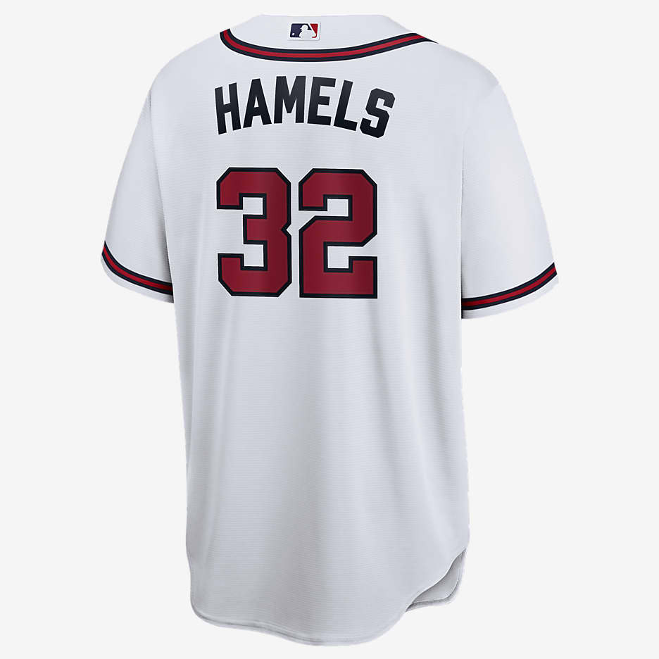 Camiseta de béisbol réplica para hombre MLB Atlanta Braves (Cole Hamels) - Blanco