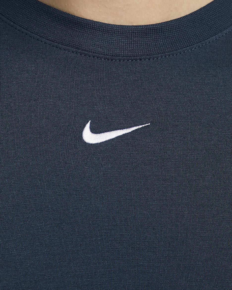 Nike Sportswear Essential Women's Slim Cropped T-Shirt - Armory Navy/White