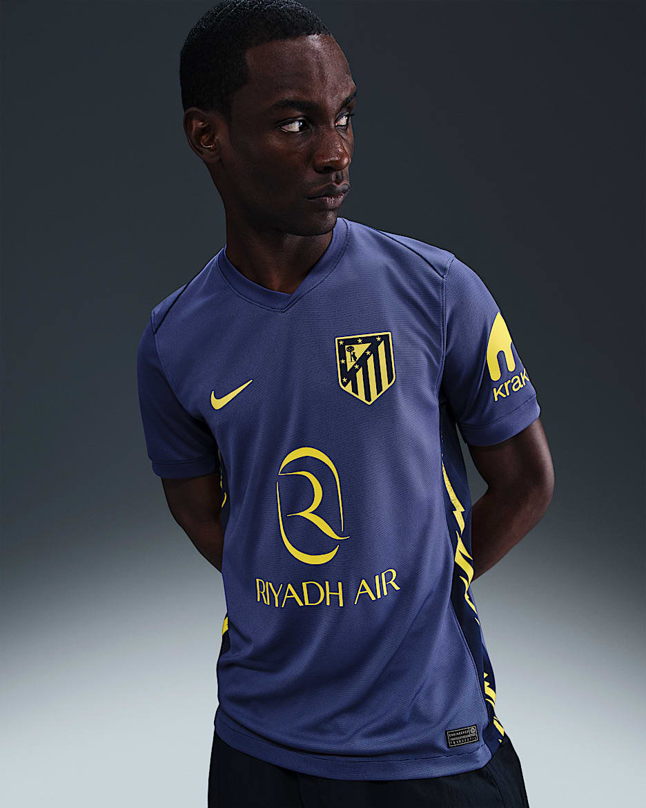 Segunda equipación Stadium Atlético de Madrid 2025/26 Camiseta de fútbol Replica Nike Dri-FIT - Hombre - Binary Blue/Dark Purple Dust/Vibrant Yellow