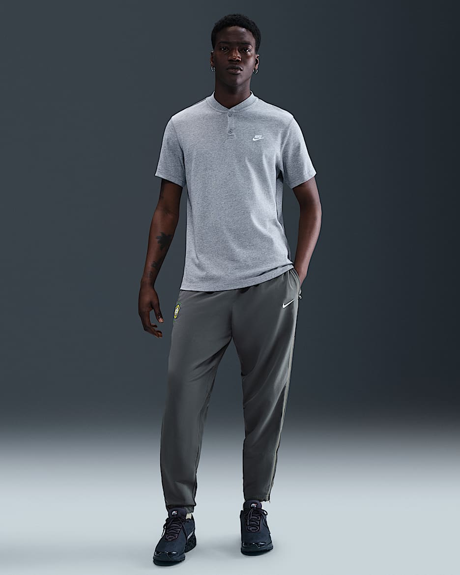 Brazil 2004 Total 90 Reissue Men's Nike Soccer Replica Track Pants - Dark Grey/Yellow Strike/White
