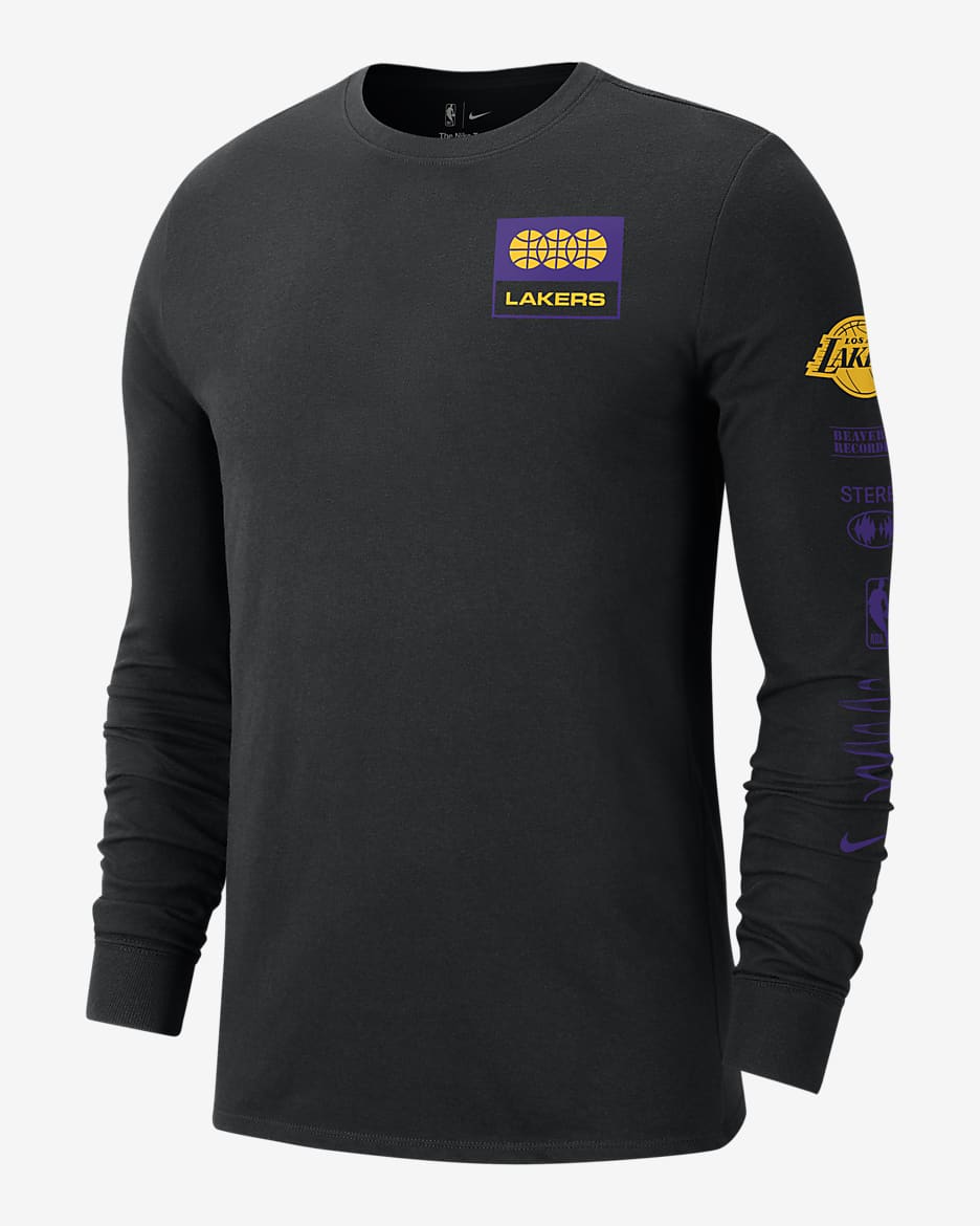 Los Angeles Lakers Essential Men's Nike NBA Long-Sleeve T-Shirt - Black