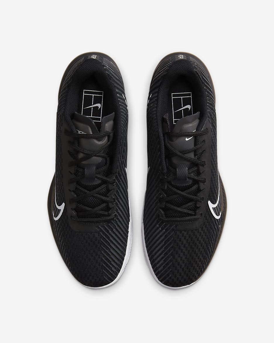 Damskie buty do gry w tenisa na kortach ziemnych NikeCourt Air Zoom Vapor 11 - Czerń/Anthracite/Biel