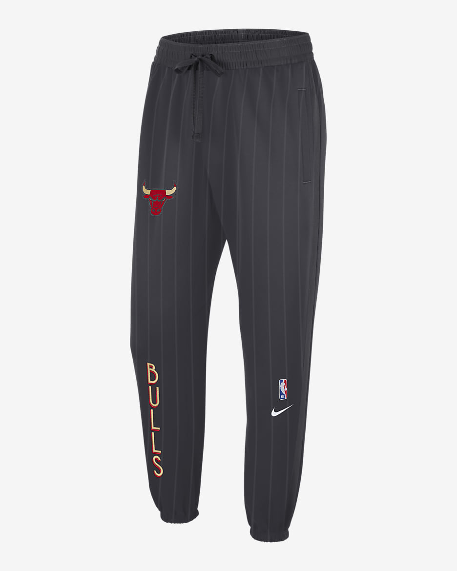 Chicago Bulls Showtime City Edition Men's Nike Therma Flex NBA Trousers - Anthracite/Black/White