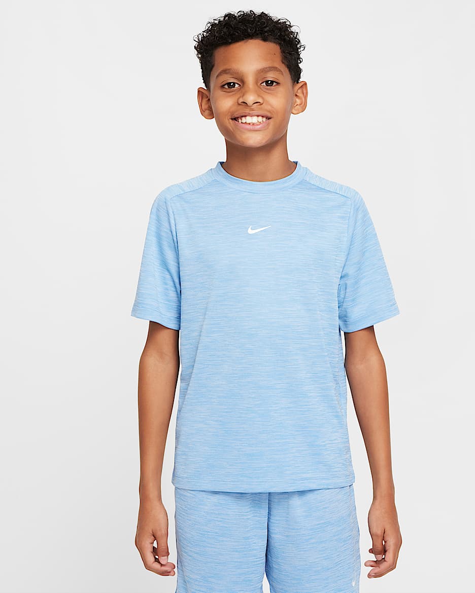 Nike Multi Big Kids' Dri-FIT Short-Sleeve Top - Blue Beyond/Pure/White