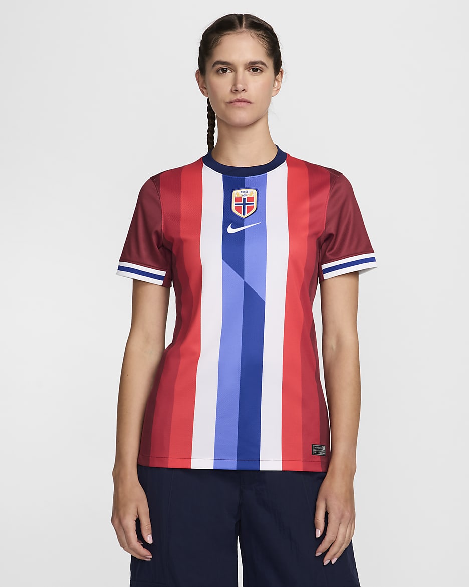 Noorwegen 2024 Stadium Thuis Nike Dri-FIT replica voetbalshirt voor dames - Team Red/Blue Void/Wit