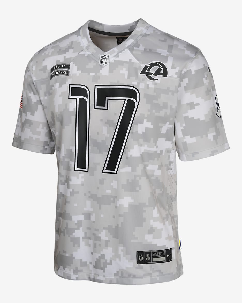 Puka Nacua Los Angeles Rams Salute to Service Big Kids' Nike Dri-FIT NFL Limited Jersey - White