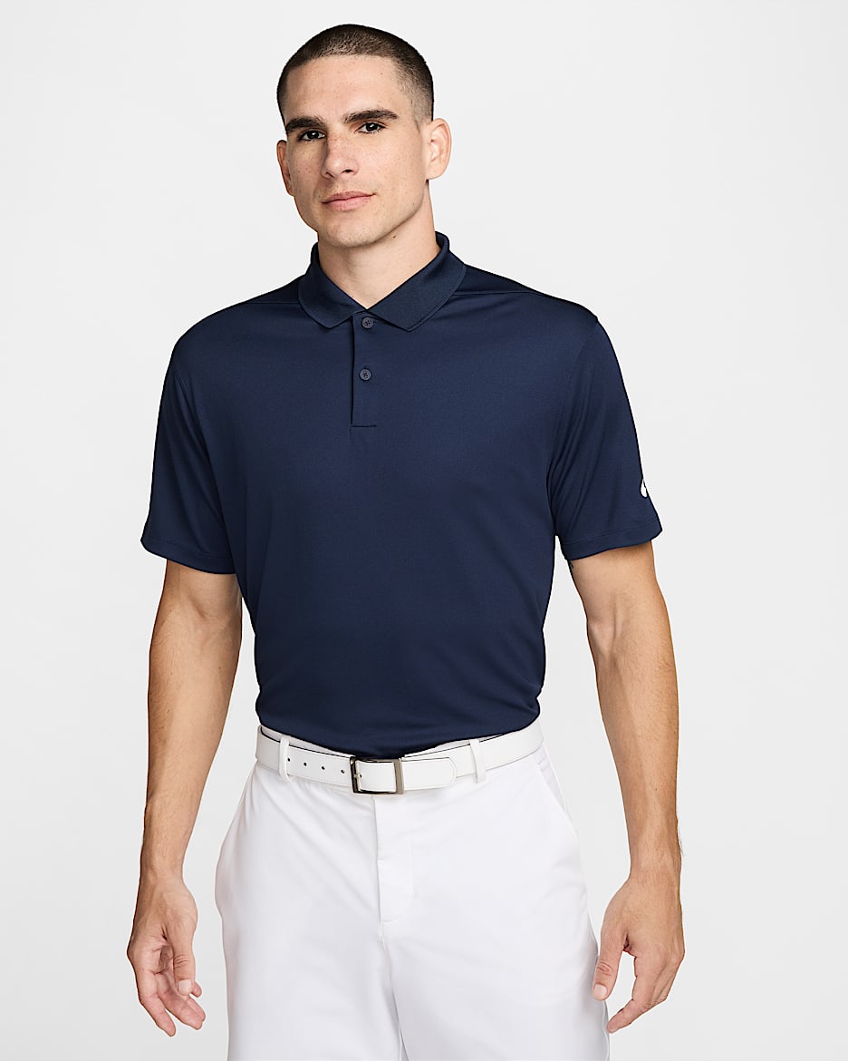 Nike Dri-FIT Victory golfskjorte til herre - Obsidian/Hvit