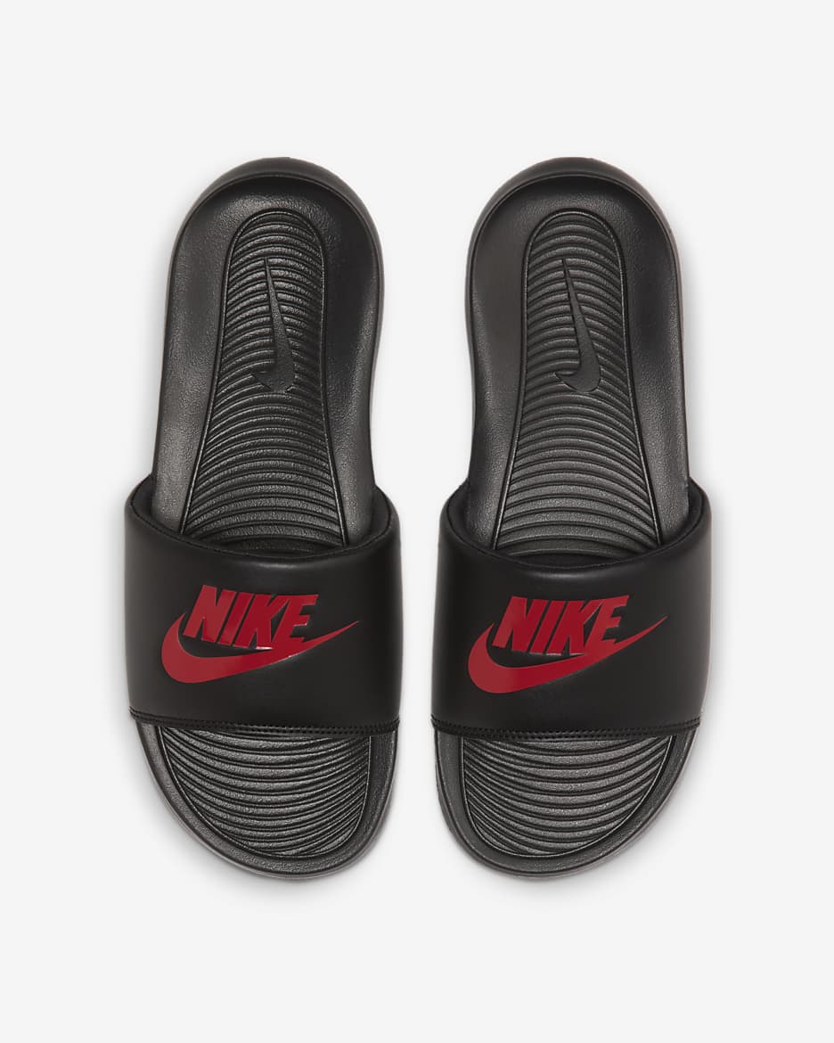 Nike Victori One Slippers voor heren - Zwart/Zwart/University Red