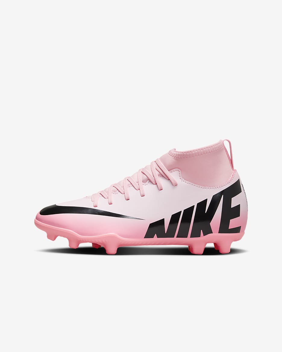 Nike Jr. Mercurial Superfly 9 Club Big Kids' MG High-Top Soccer Cleats - Pink Foam/Black