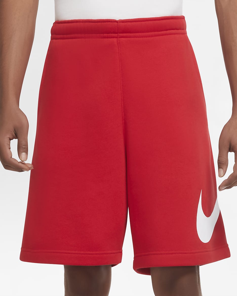 Nike Sportswear Club Men's Graphic Shorts - University Red/White
