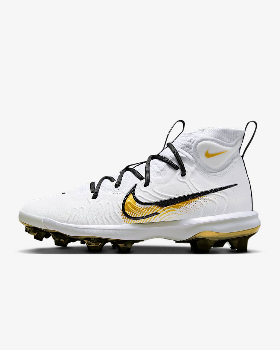 Nike Alpha Huarache NXT MCS Baseball Cleats - White/Black/Metallic Gold