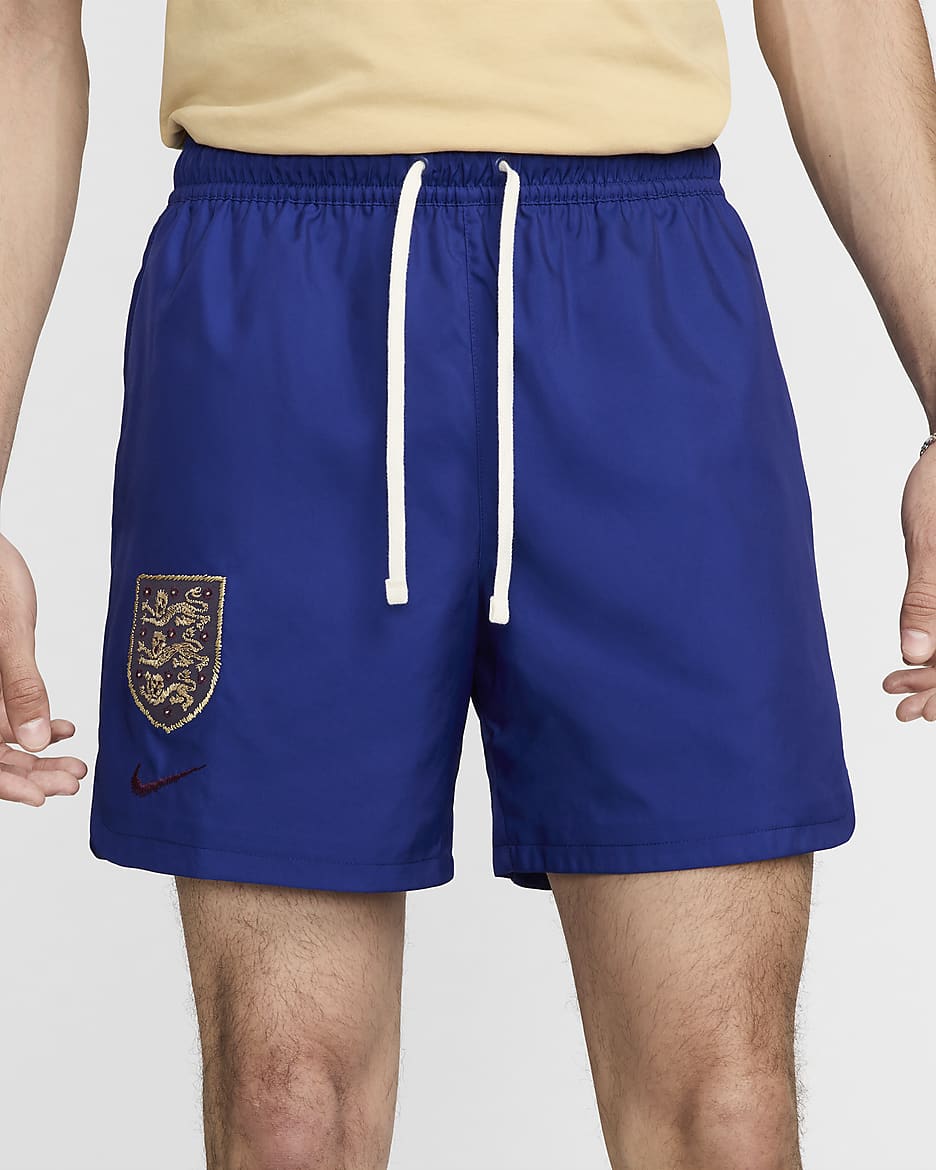 England Sport Essential Flow Men's Nike Football Woven Lined Shorts - Deep Royal Blue/Sail/Rosewood