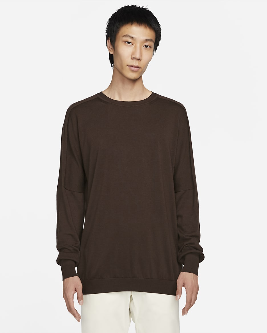 Nike ESC Men's Long-Sleeve Knit Crew - Velvet Brown