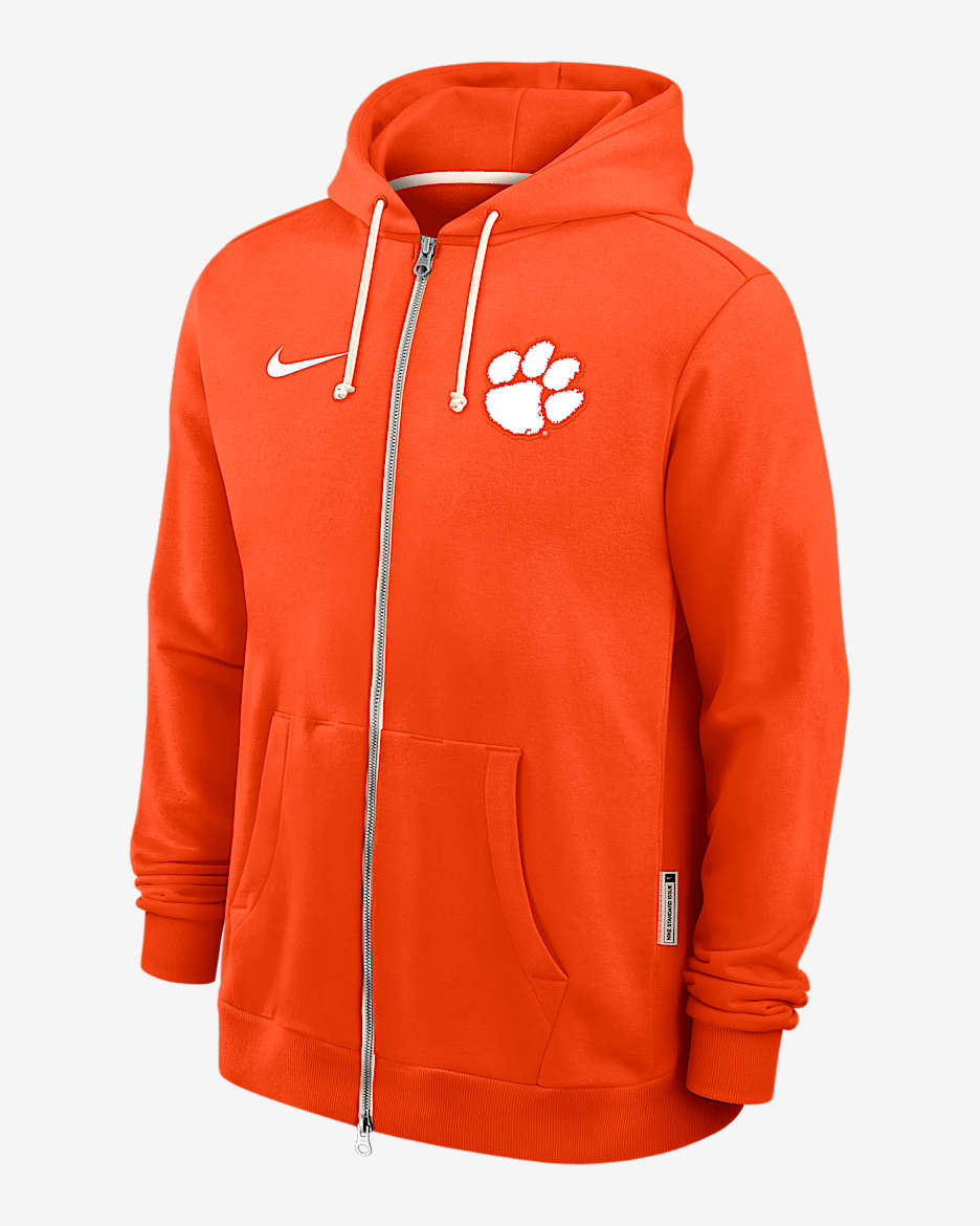 Clemson Sideline Men's Nike Dri-FIT College Full-Zip Hoodie - Orange