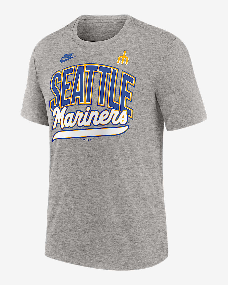 Seattle Mariners Cooperstown Retro Men's Nike MLB T-Shirt - Grey Heather