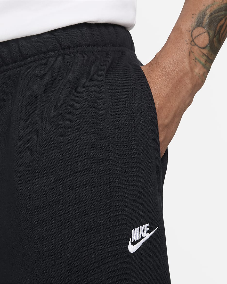 Pantaloni oversize in French Terry Nike Club Fleece – Uomo - Nero/Nero/Bianco