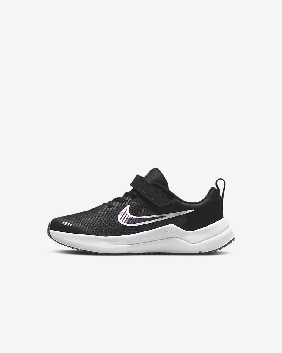 Nike Downshifter 12 Younger Kids' Shoes - Black/Dark Smoke Grey/White