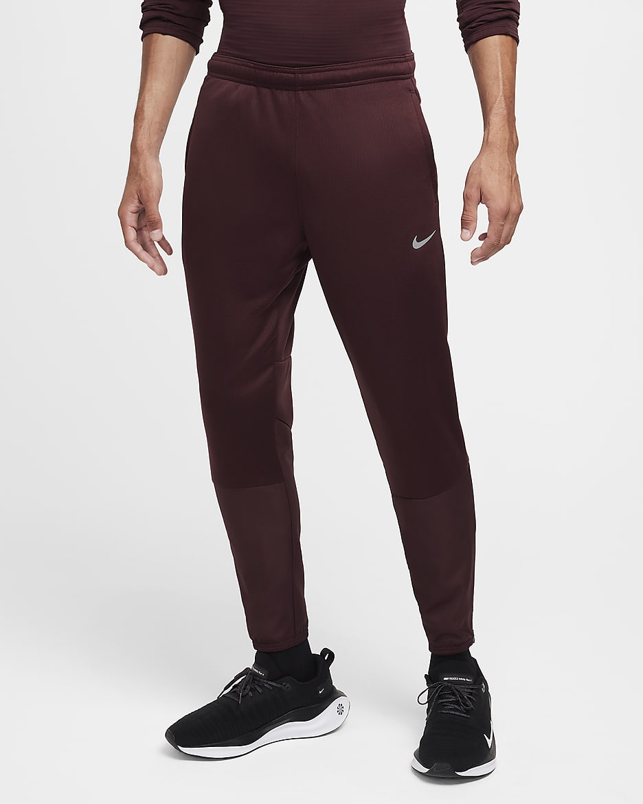 Nike Sphere Challenger Men's Therma-FIT Water-Repellent Running Pants - Burgundy Crush/Black