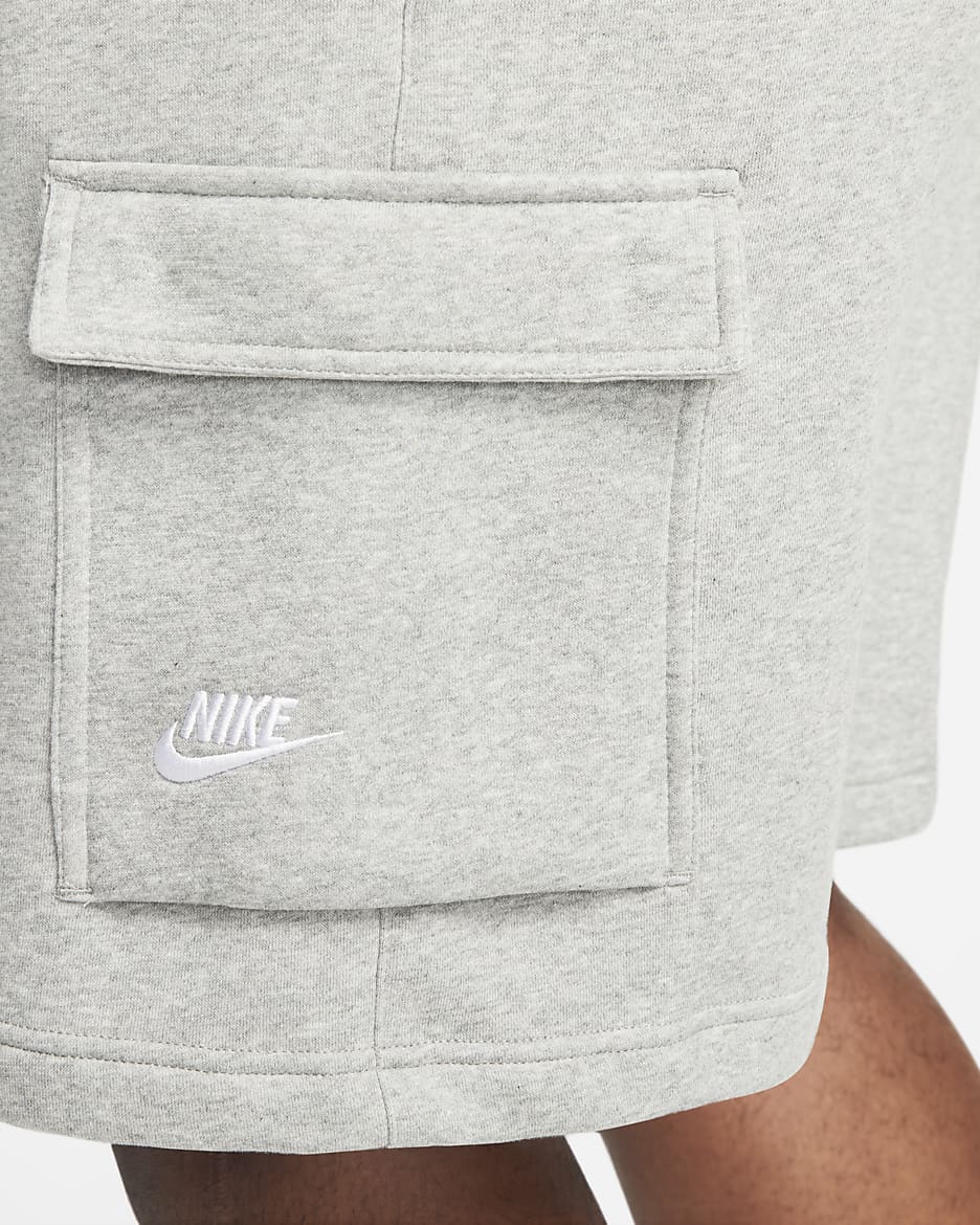 Nike Sportswear Club oldalzsebes férfi rövidnadrág - Dark Grey Heather/Matte Silver/Fehér