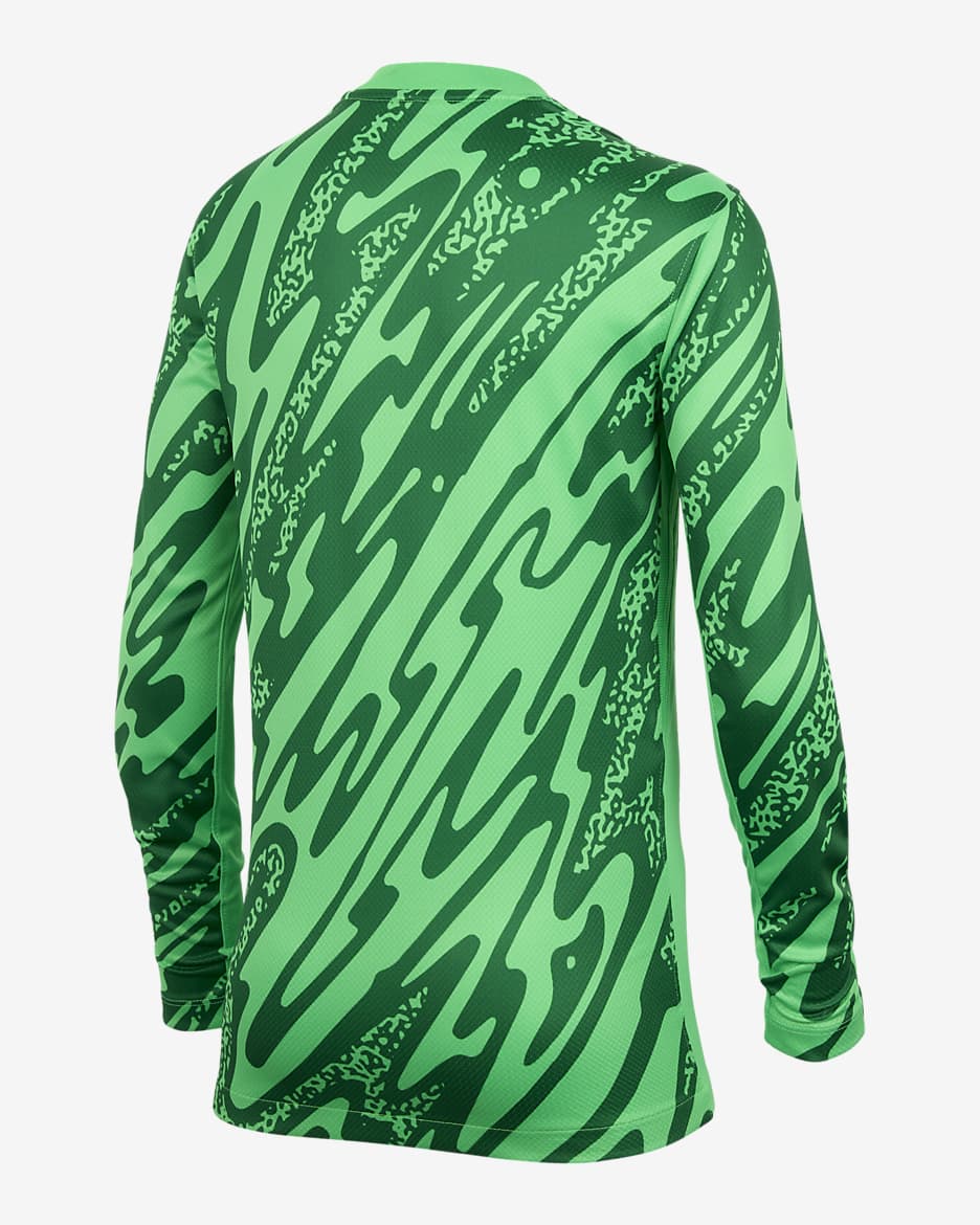 Holland 2024/25 Stadium Goalkeeper Nike Dri-FIT Replica-fodboldtrøje til større børn (kvindehold) - Green Spark/Pine Green/hvid